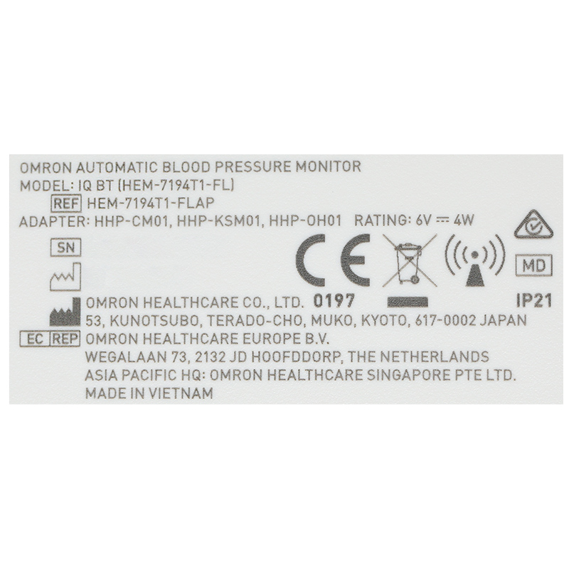 Máy đo huyết áp bắp tay Iq Bt Omron HEM-7194T1-FL - 16